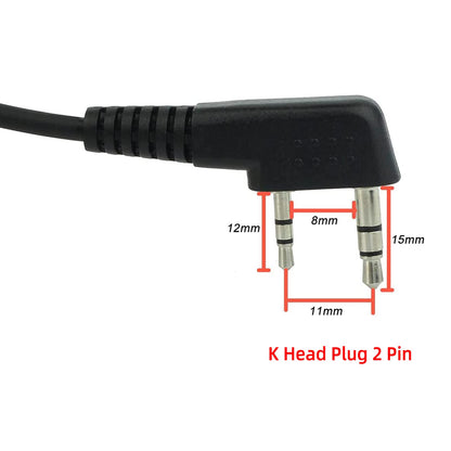 Retevis Walkie Talkie Earpiece with Mic,Volume Adjust,G Shape, for RT22 RT68 RT21 H-777 H-777S RT86,Compatible with Baofeng UV-5R 888S pxton Kenwood Two Way Radios,2 Way Radio Earpiece 2 Pin(10 Pack)