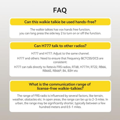 Retevis H-777 Walkie Talkies Rechargeable, 2 Way Radios Long Range, Portable FRS Two-Way Radios, Short Antenna, LED Flashlight, for Adults Family Outdoor (3 Pack)