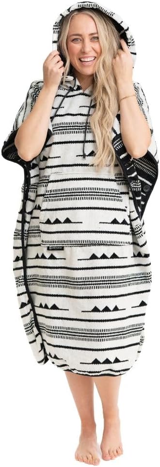 Arcturus Surf Poncho | Hooded Changing Towel & Cover-Up | 100% Cotton Velour | 2-in-1 Design Converts Your Poncho to a Beach Towel (Trestles, Adult)