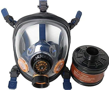 Smoke & Fire Safety Kit - ST-100X Survival Full Face Respirator & Fire Extinguisher Blanket Set - 1 40mm Dual Activated P-D-1 Filter Pod Included