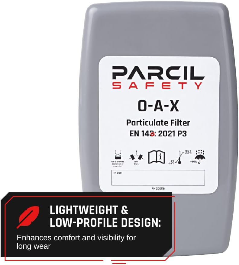 WF-100 Full-Face Welding Respirator - Gas Mask Welding Hood with Dual P3 Cartridges - 99.9% Particulate, Organic Vapor, Acidic Gas Filtration