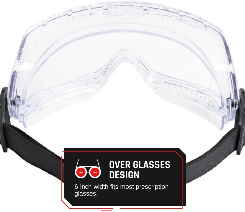 Parcil Distribution C-10 Anti-Fog, Heavy Duty, Universal-Fit Safety Glasses with Eye Protection