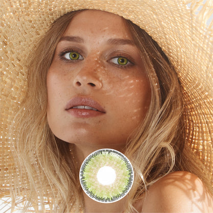 1Pcs FDA Certificate Eyes Beautiful Pupil Colorful Girl Cosplay Contact Lenses Green(0-600°)