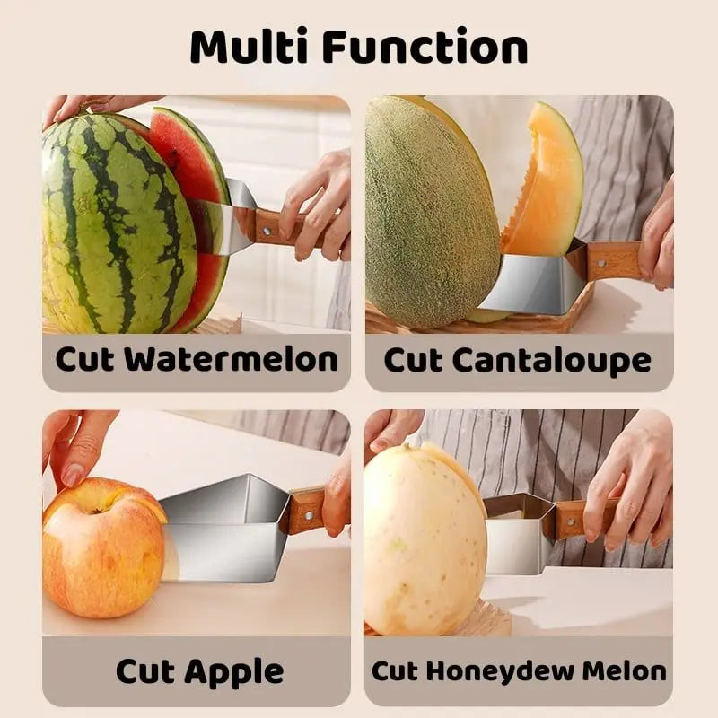 New Watermelon Splitter Watermelon Cutting Artifact 430 Stainless Steel Cutting Piece Splitter Household Melon Triangle Cutting