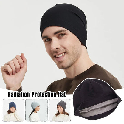 Adult Anti Radiation Protection Beanies Hat Women Men Versatile Faraday EMF Cap Half Silver Fiber RFID Blocking Electromagnetic