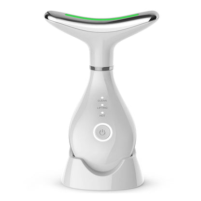 EMS Neck & Face Lifting Machine Skin Tightening Massager 3 Color LED Photon Facial Wrinkle Remover Newest Neck Beauty Device