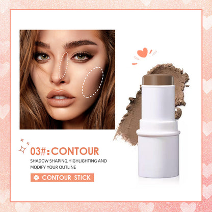 QIBEST Multifunctional Makeup Stick Highlighter Blush Contouring Balm Lip Stick Rouge Pen Lipstick