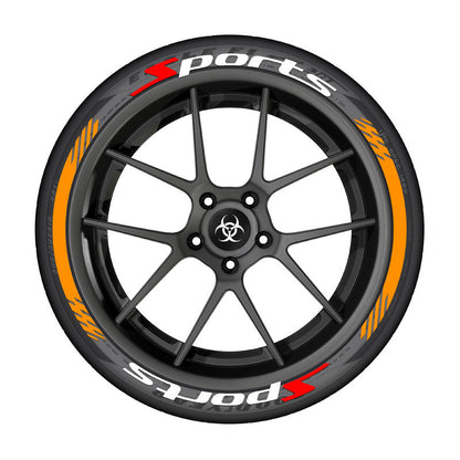 SPORTS series car tire letter sticker DIY sticker personalized modification sticker 3D three-dimensional all-in-ode tire sticker