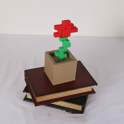 Miniature floral building blocks are suitable for home decoration