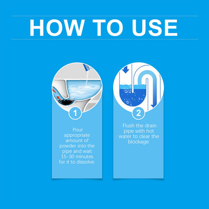 Drain Blockage Removal Powder, Kitchen Bathroom Floor Drain Pipe Cleaning Decontamination Desalting Odor