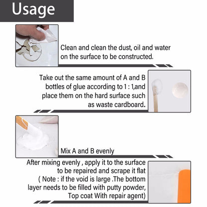 Jaysuing Tile repair agent ceramic paste tile glue adhesive toilet marble pit glaze repair agent