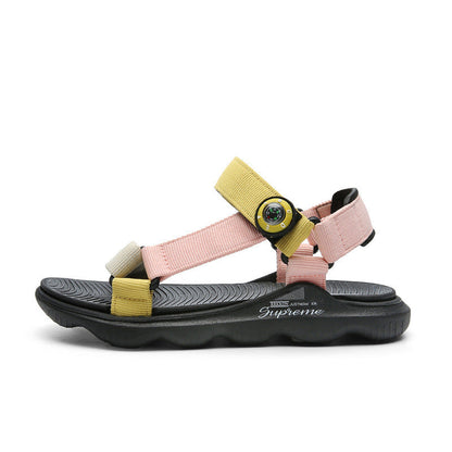 Candy Color Children's Sandals Boys Shoes Small Fresh Girls Shoes Ribbon Children's Beach Shoes