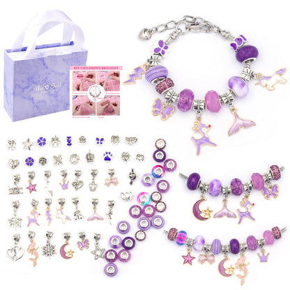 Cartoon Pink Set DIY Handmade Jewelry Children's Bracelet Women's Exquisite Gift Box Gift Bracelet