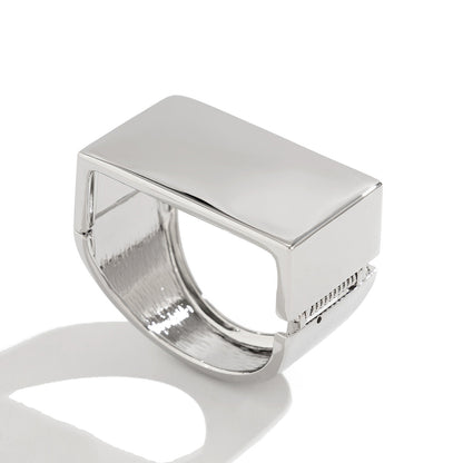 Retro personalized metal square mirror bracelet with frosted curve bracelet