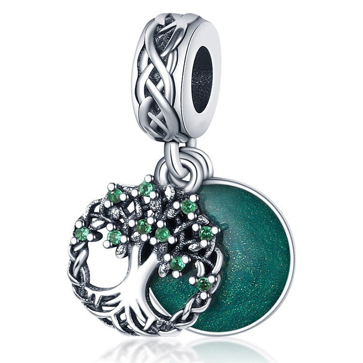 U-shaped Horseshoe Clover Wishing Tree Pendant Copper Silver Plated DIY Jewelry