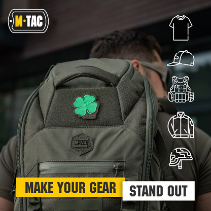 M-Tac Morale Patch Clover - Tactical Embroidered Military Badge with Hook Fastener Backing