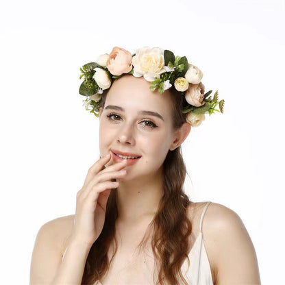 Wreath, European and American fashion, women's simulated flower hair accessories, Hawaiian wedding photography, headwear, headwear for women