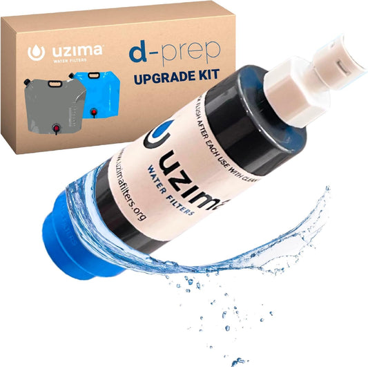 Uzima D-Prep Upgrade Kit – Gravity Water Filter & Adapter for D-Prep Bags – Convert Water Storage into a Portable Emergency Filtration System for Survival, Camping, and Disaster Response