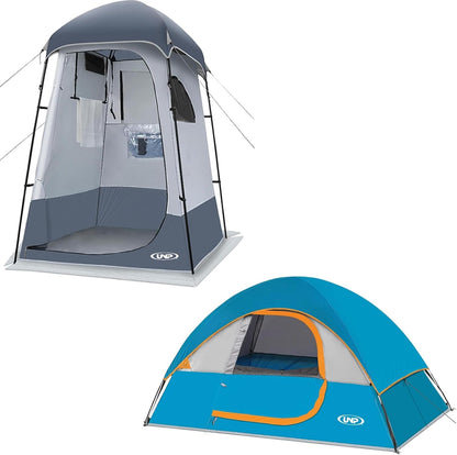 UNP Camping Shower Tent and 2 Person Camping Tent for Hiking Outdoor Fishing Portable