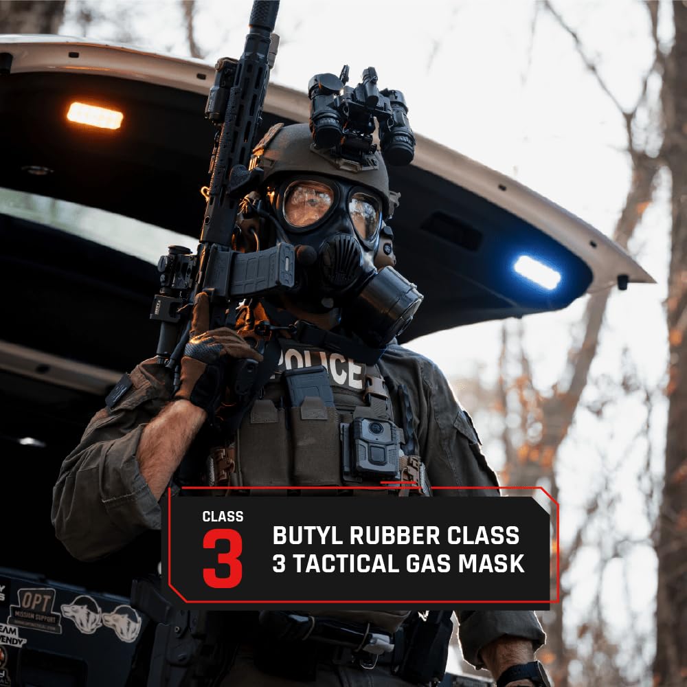 ST-100X Military Grade Full Face Respirator Mask with Advanced Air Filtration - For Chemical, Smoke, and Particulate Protection in Emergency Situations