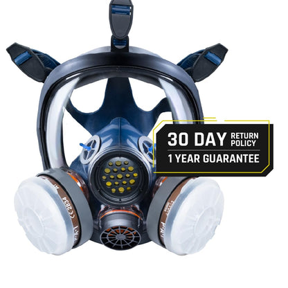 Parcil Distribution Full Face Respirator Mask with Filters – Durable Full Face Respirator Gas Mask, Bayonet Filter Compatible