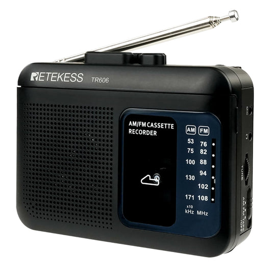 Retekess TR606 Cassette Tape Player, Cassette Player Recorder, Built-in Speaker, AUX/Microphone Jack, Support AUX Line in Record, AM FM Radio, Powered by DC or AA Battery (White)