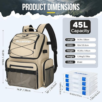 PLUSINNO Fishing Backpack with Rod Holders & Cooler H5 Horizontal Fishing Rod/Pole Holders for Garage, Wall or Ceiling Mounted Fishing Rod Rack