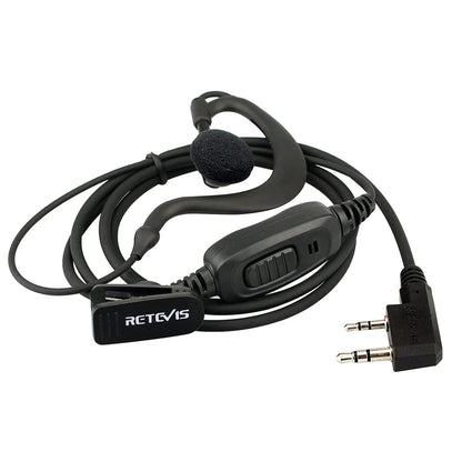 Retevis Case of 10, Two Way Radio Earpiece with Mic Single Wire Earhook Headset for RT22 RT21 RT68 RT68H H777 H777H RT86A RT86S, Compatible with Pxton Baofeng BF-888S BF-T26 Kenwood Walkie Talkies