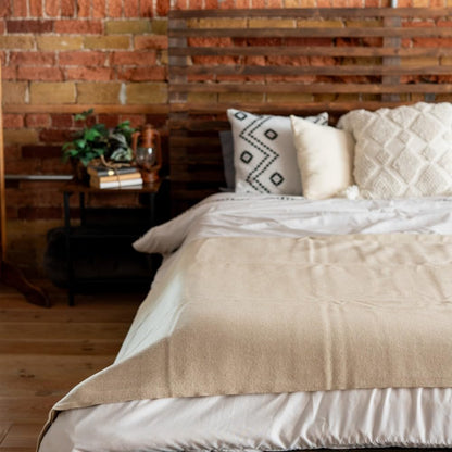 Arcturus Bighorn 100% Virgin Wool Blanket | Heirloom-Quality Wool Bedding for Home & Cabin | Warm, Thick & Durable (Queen Size, Steel Blue)