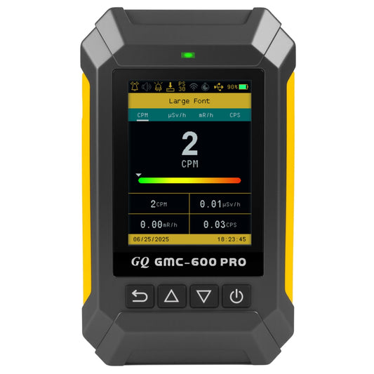 GQ 600 PRO Geiger Counter Nuclear Radiation Detector – Dosimeter for Alpha, Beta, Gamma, X-Ray – Portable Radiation Monitor with Real-Time Data, Global Data Sharing, LCD Display & USB