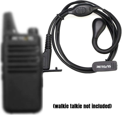 Retevis RT22 Walkie Talkie Earpiece with Mic, Earhook, 2 Pin, for RT22 RT68 RT21 H-777 RT86, Compatible with Pxton Baofeng BF-888S BF-T26 Kenwood Two Way Radio, Two Way Radio Earpiece(1 Pack)