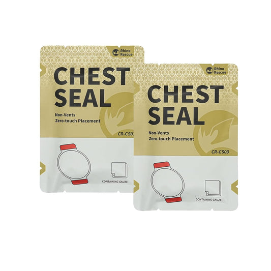 RHINO RESCUE Bundle- Non-Vented Chest Seal, IFAK Emergency Trauma Dressing+First Aid Splint 36" X 4.3" Orange-Gray