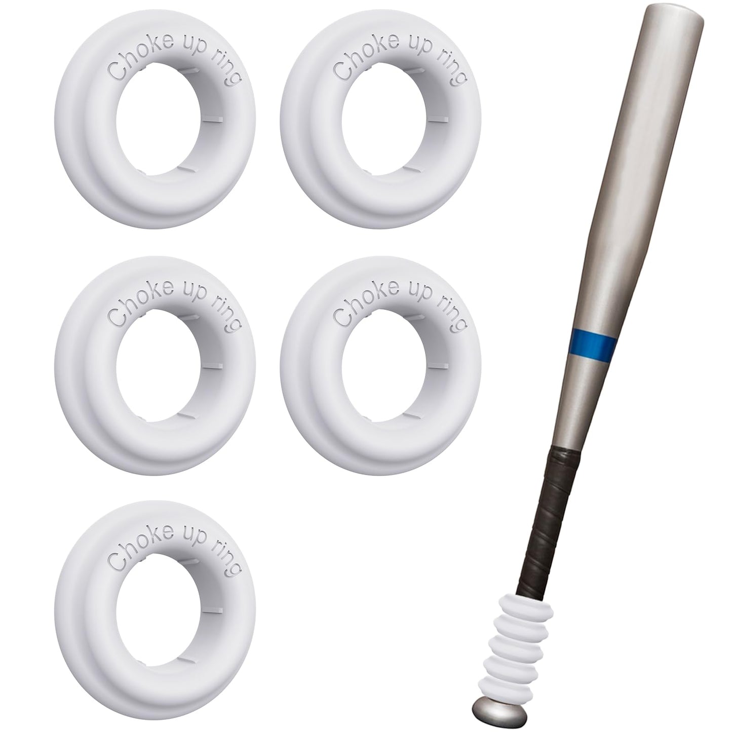 MIPREZT 5 Packs Baseball Bat Grip Choke Up Rings Choke Ring Baseball Softball Teeball Tball Bat Choke Up Ring Bat Knob Baseball Bat Accessories