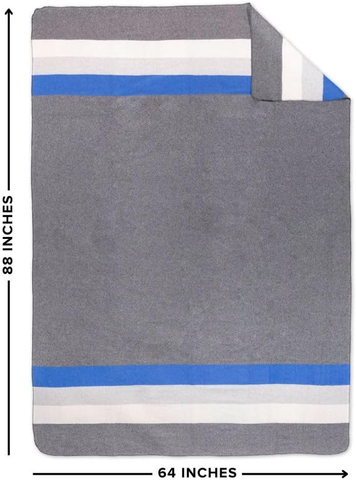 Arcturus White Blue Gray Wool Blanket and Carry Straps Bundle