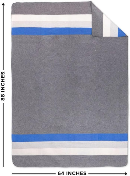 Arcturus White Blue Gray Wool Blanket and Carry Straps Bundle