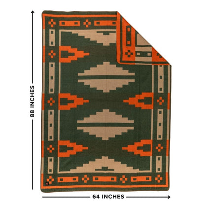 Arcturus Rainier Wool Blanket - 4.5lbs Warm, Heavy, Washable, Large | Great for Camping, Outdoors, Survival & Emergency Kits (Sunset Peak)