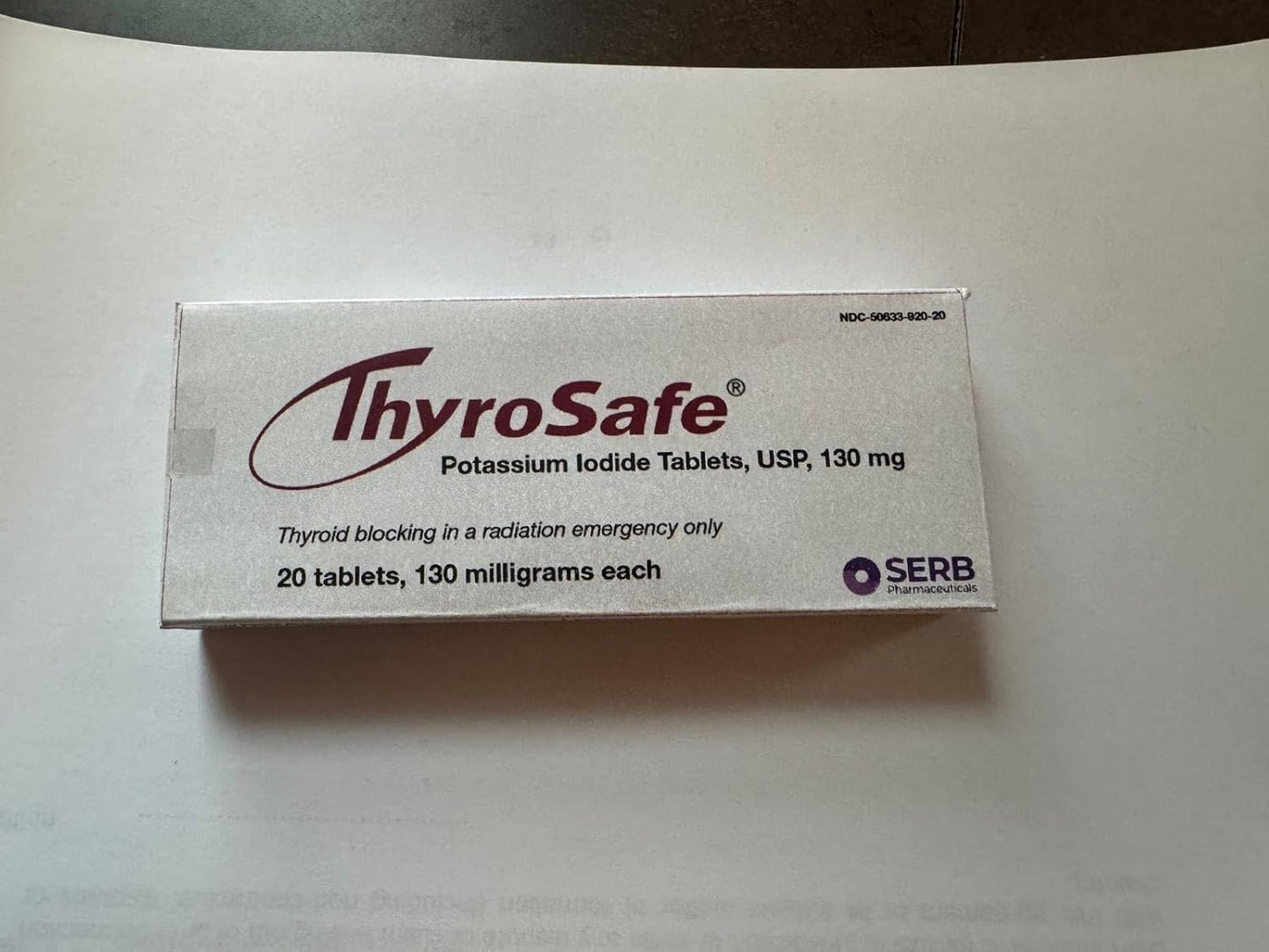 130mg Potassium Iodide Tablets