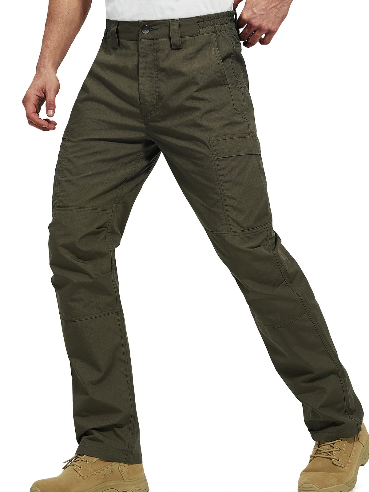 FREE SOLDIER Men's Cargo Pants Water Resistant Ripstop Tactical Pants for Men Work Pants Lightweight Outdoor Hiking Pants Men