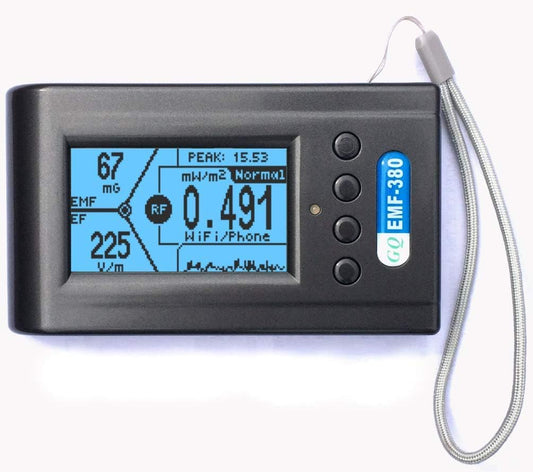 GQ Advanced EMF-380 V2 Multi-Field Electromagnetic Radiation 3-in-1 EMF ELF Meter RF Spectrum Analyzer Ghost Cell Tower Smart Meter WiFi Hidden Spy Camera Signal Bug Detector RF up to 8G