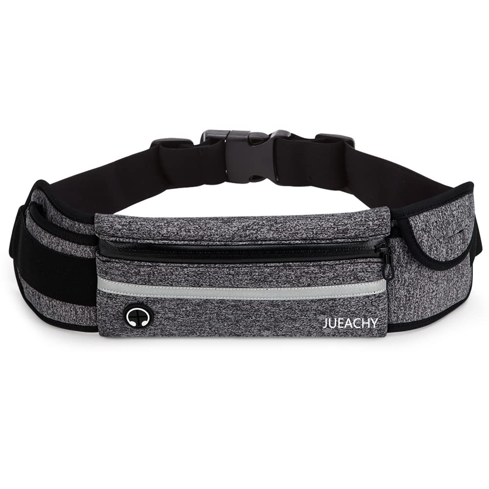 Jueachy Running Belts for Women Waterproof Fanny Pack Running Waist Pouch Phone holder Adjustable Sports Money Belt with Headphone Port