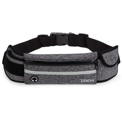 Jueachy Running Belts for Women Waterproof Fanny Pack Running Waist Pouch Phone holder Adjustable Sports Money Belt with Headphone Port