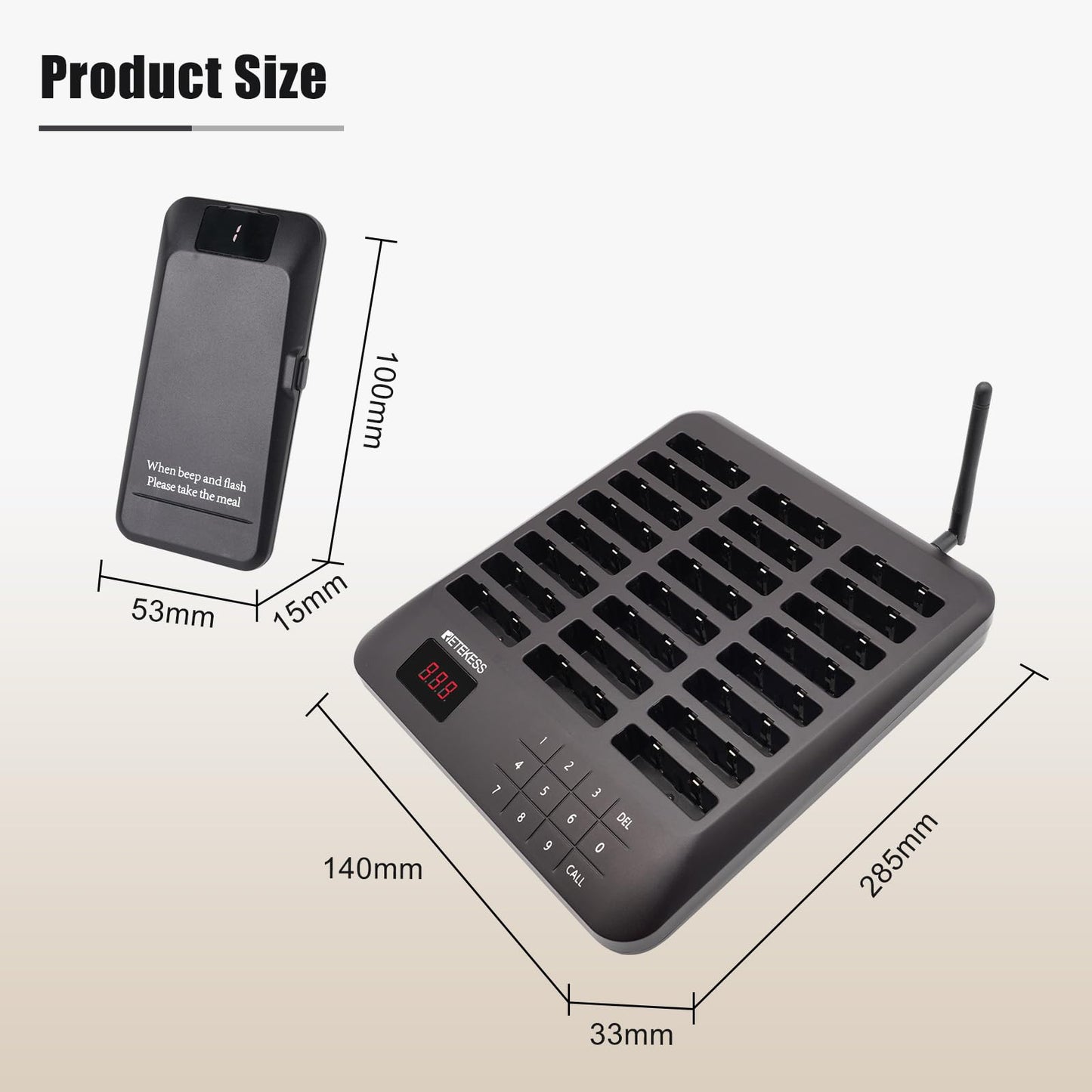 Retekess TD157 Restaurant Pager System, Pagers for Restaurants,984ft Long Range, 16 Pagers and Beepers for Food Truck, Bars, Food Court, No Vibration Mode