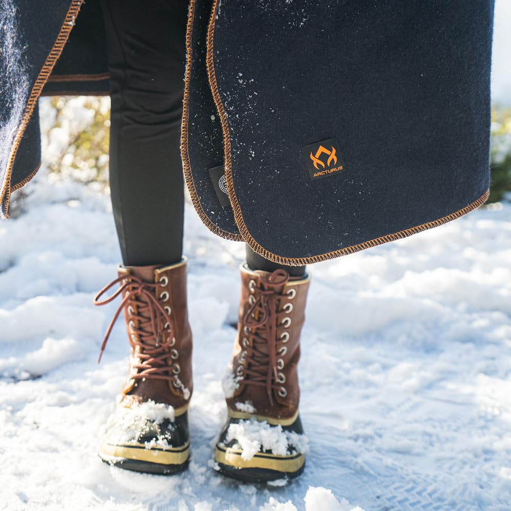 Arcturus Military Wool Blanket - Warm, Thick, Washable - Great for Outdoors, Camping, Stadium Blanket, Picnics, Travel - Car & Bushcraft Survival Kits