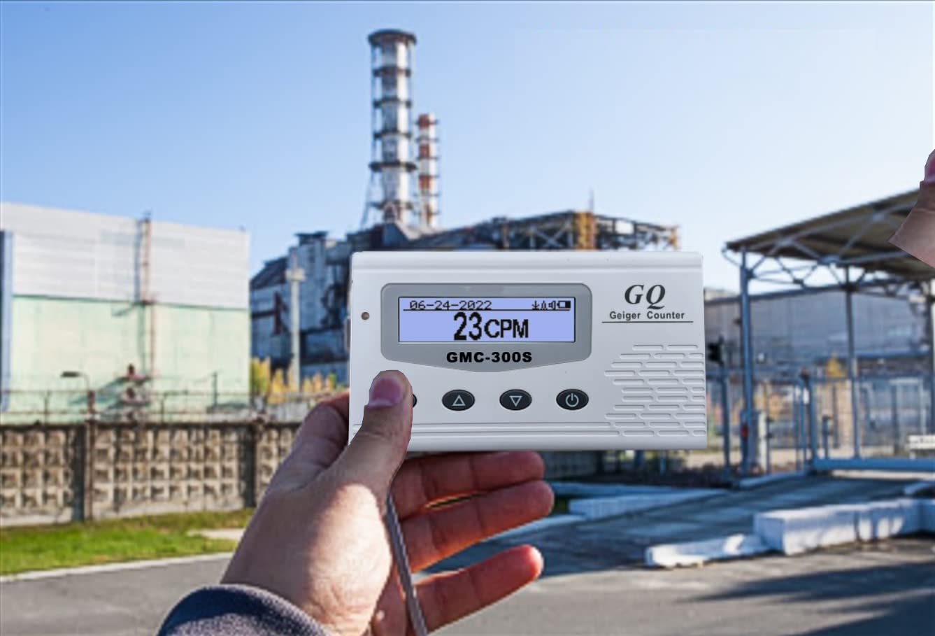 GQ 300 Series Geiger Counter Nuclear Radiation Detector Dosimeter for Beta, Gamma, X-Ray Portable Radiation Monitor with Real-Time Data Data Logging (GQ-300S)