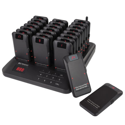 Retekess TD157 Restaurant Pager System, Pagers for Restaurants,984ft Long Range, 16 Pagers and Beepers for Food Truck, Bars, Food Court, No Vibration Mode
