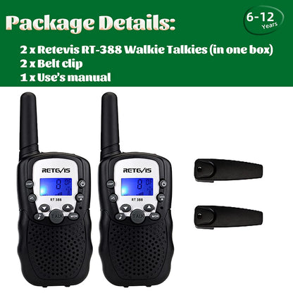 Retevis RT388 Walkie Talkies for Kids, Birthday Gifts for 6 7 8 9 10 11 12 Year Old Girls, 22 CH LCD Flashlight, Pink Walkie Talkies Christmas Gifts Toys for Girls(Pink, 2 Pack)