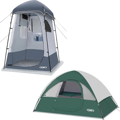 UNP Camping Shower Tent and 2 Person Camping Tent for Hiking Outdoor Fishing Portable