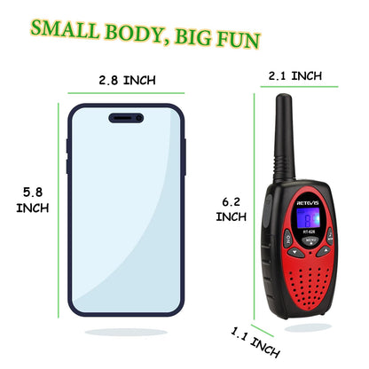 Retevis RT628 Walkie Talkies for Kids,Toys Gifts for 6-12 Years Old Boys Girls,Long Range 2 Way Radio 22CH VOX,Birthday Gift,Family Walkie Talkie for Camping Hiking Indoor Outdoor