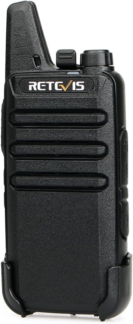 Retevis RT22 Walkie Talkies Mini, Rechargeable Two Way Radio Long Range, 2 Way Radio Small, Portable VOX, for Business Commercial Work School Church Restaurant (20 Pack,Black)
