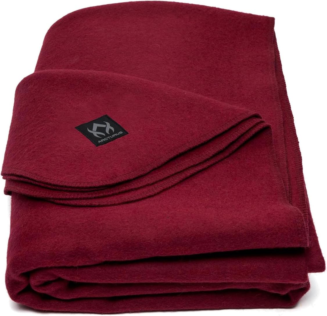 Arcturus Wine Wool Blanket and Blanket Strap Bundle